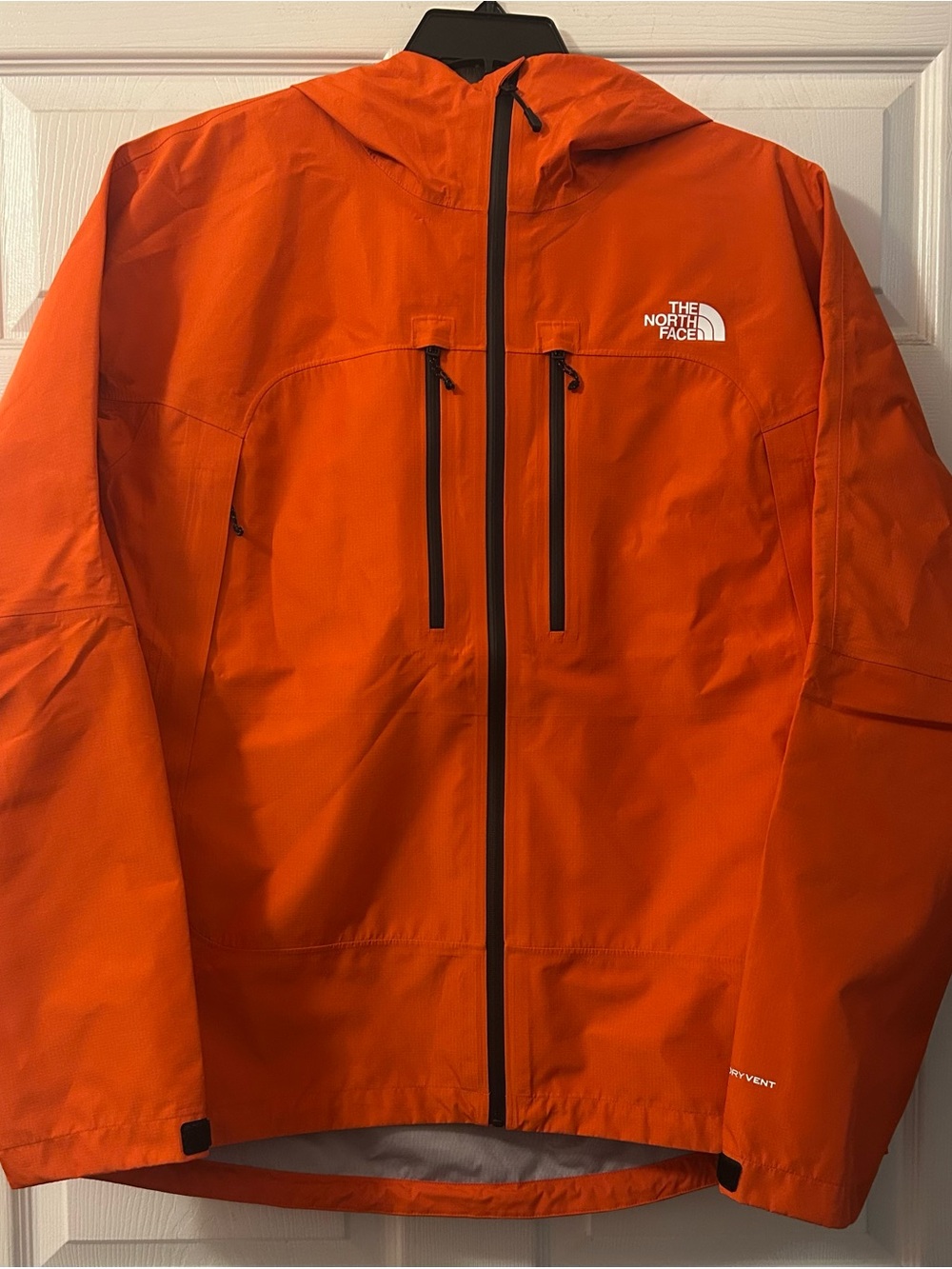 The North Face Men's Bright Orange Waterproof Hooded Rain Jacket